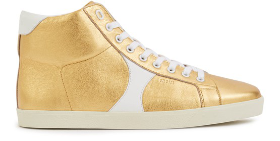 gold high top trainers