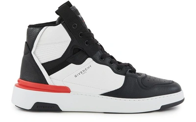Shop Givenchy Wing High Top Trainers In Black/white/red