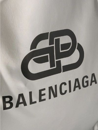 Shop Balenciaga Bb Explorer Drawstring Backpack In Silver