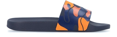 Shop Valentino Garavani Camospace Sandals In Blue/orange