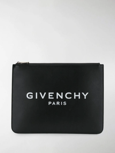 Shop Givenchy Print Clutch In Black