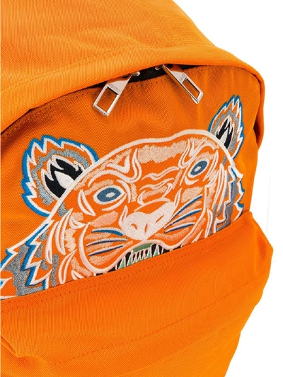 Shop Kenzo Large Tiger Canvas Backpack In Orange