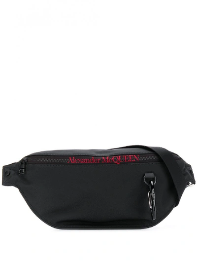 Shop Alexander Mcqueen Harness Oversized Beltbag In Black