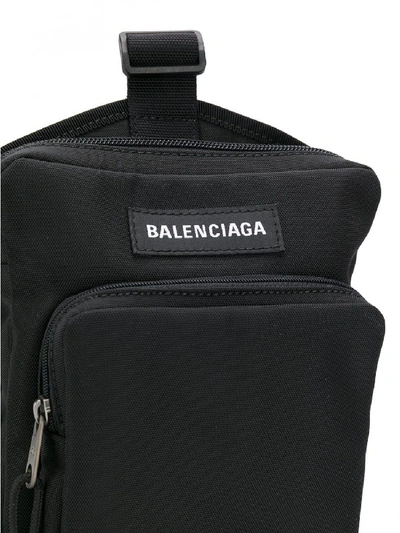 Shop Balenciaga Logo Crossbody Bag In Black