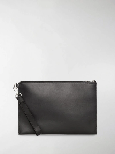 Shop Burberry Leather Clutch In Black