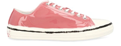 Shop Marni Cotton Sneakers In Pink Lily White