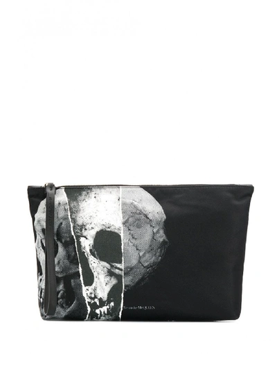 Shop Alexander Mcqueen Clutch Bag With Skull In Black
