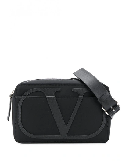 Shop Valentino Leather Belt Bag In Black