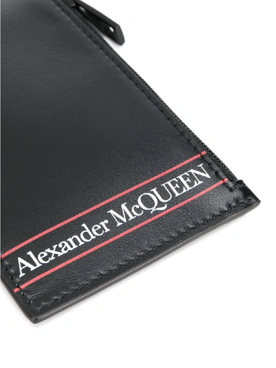 Shop Alexander Mcqueen Amq Print Credit Card Holder In Black