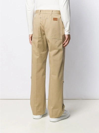 Shop Burberry Cotton Trousers In Beige