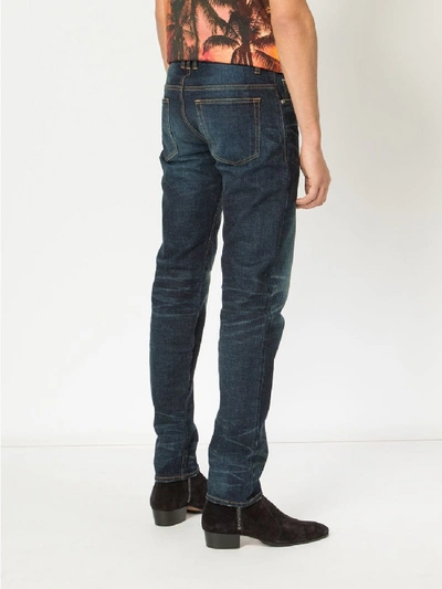 Shop Balmain Cotton Jeans In Blue