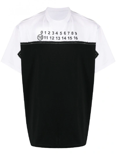 Shop Maison Margiela Print Cotton T-shirt In Black