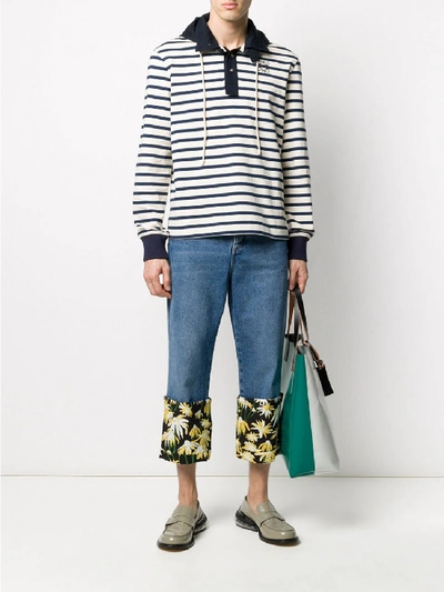 Shop Loewe Daisy Print Jeans In Blue