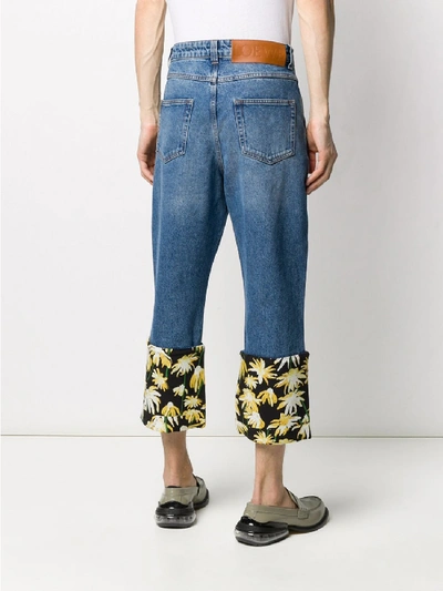 Shop Loewe Daisy Print Jeans In Blue