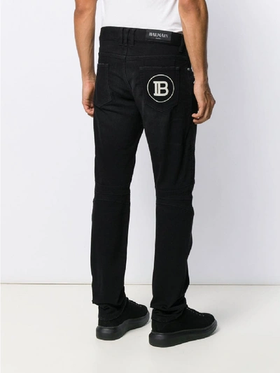 Shop Balmain Slim Jeans In Black