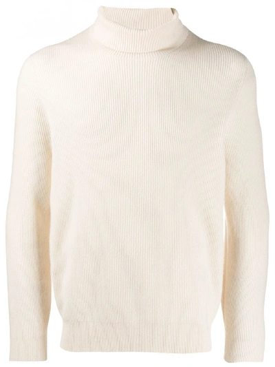 Shop Brunello Cucinelli Cashmere Turtle-neck Sweater In White