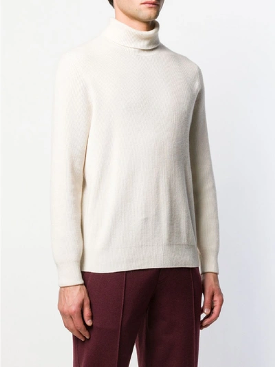 Shop Brunello Cucinelli Cashmere Turtle-neck Sweater In White