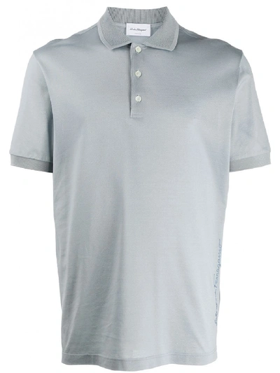 Shop Ferragamo Cotton Polo Shirt In Grey