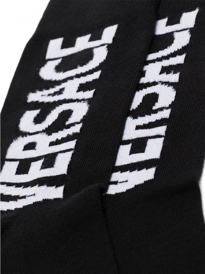 Shop Versace Socks With  Embroidery In Black