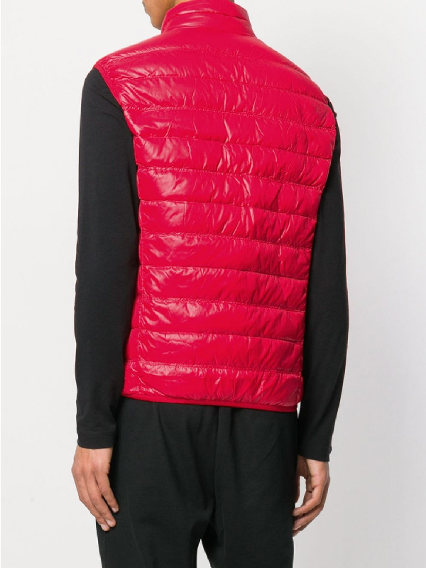 red armani gilet