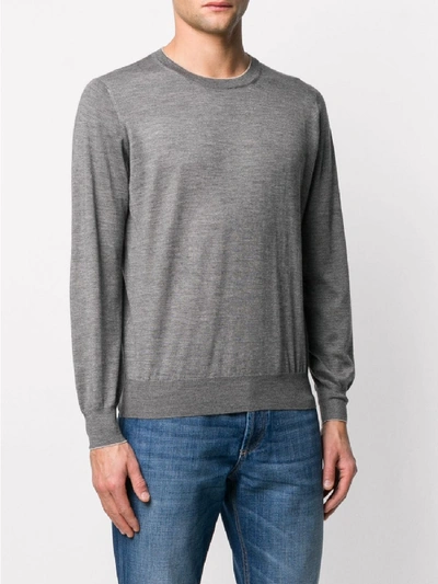 Shop Brunello Cucinelli Crewneck Sweater In Grey