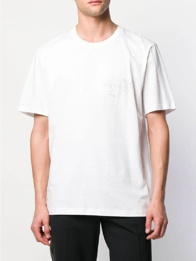 Shop Helmut Lang Logo Print Cotton T-shirt In White