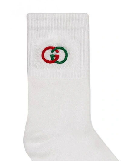 Shop Gucci Calze Con Logo In White
