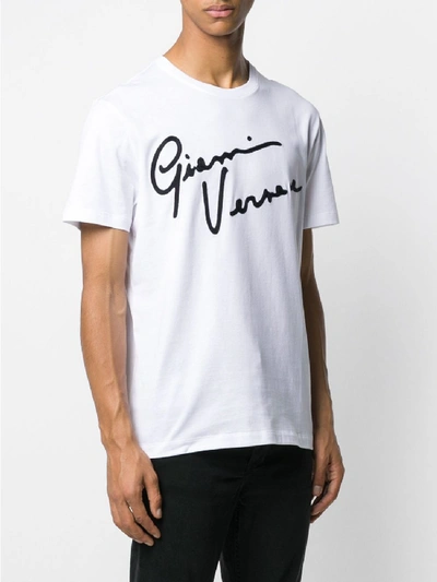 Shop Versace Cotton T-shirt With  Logo In White