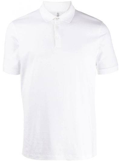 Shop Brunello Cucinelli Cotton Polo Shirt In White