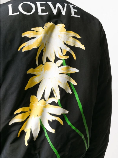 Shop Loewe Bomber With Daisy Print In Black