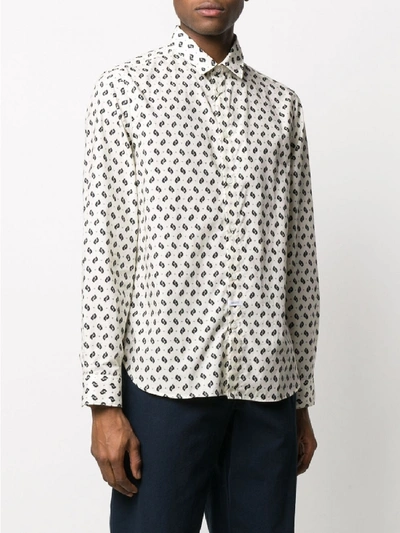 Shop Kenzo Slim-fit Multi-eye Shirt In White