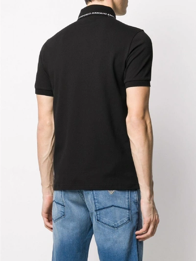 Shop Emporio Armani Cotton Polo Shirt In Black