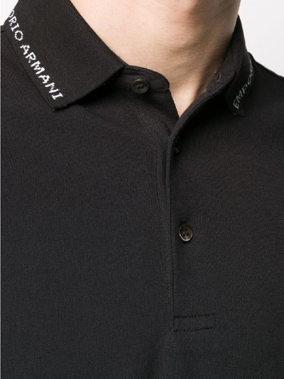 Shop Emporio Armani Cotton Polo Shirt In Black