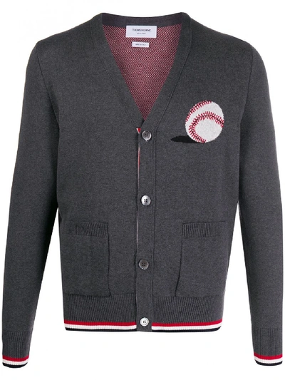 Shop Thom Browne Cotton Cardigan In Grey