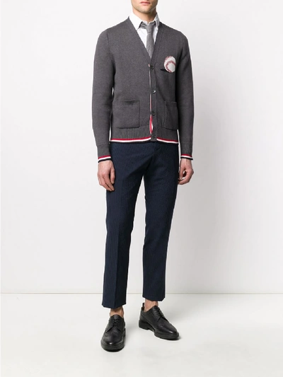 Shop Thom Browne Cotton Cardigan In Grey