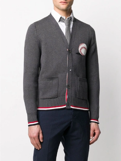 Shop Thom Browne Cotton Cardigan In Grey