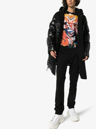 Shop Balmain Print Cotton Sweatshirt In Multicolor