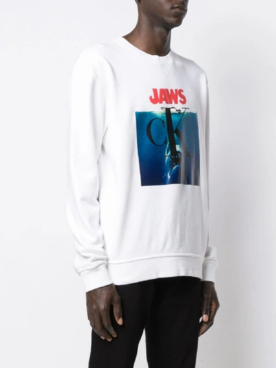 Shop Calvin Klein 205w39nyc Logo Sweatshirt In White
