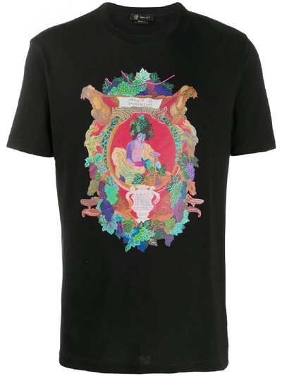 Shop Versace Printed T-shirt In Black