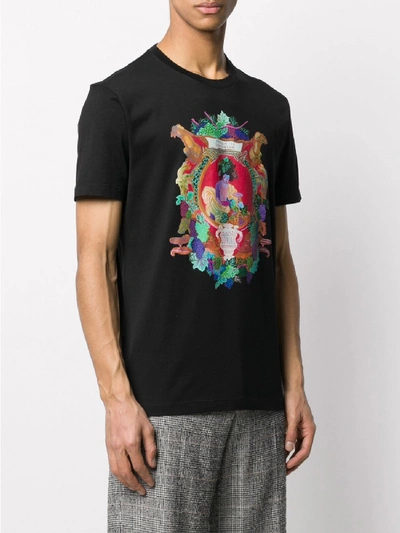 Shop Versace Printed T-shirt In Black