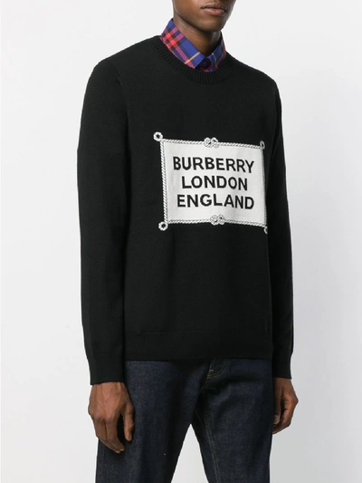 Shop Burberry Logo Wool Sweater