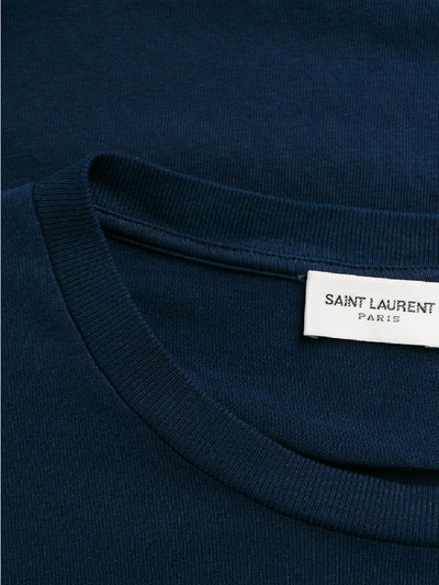 Shop Saint Laurent Malibu' Print T-shirt In Blue