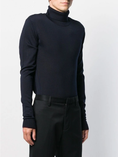 Shop Emporio Armani Wool Trousers In Black