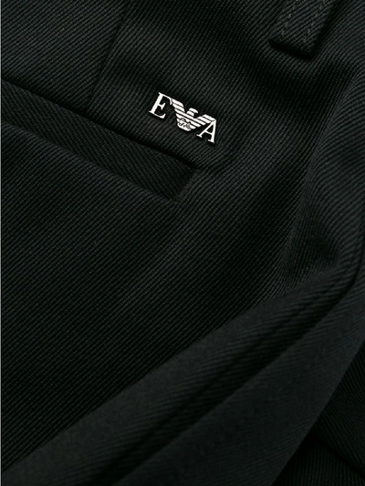 Shop Emporio Armani Wool Trousers In Black