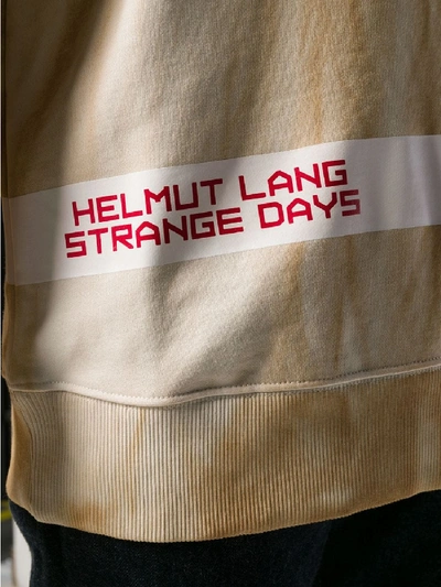 Shop Helmut Lang Logo Cotton Sweater In Beige
