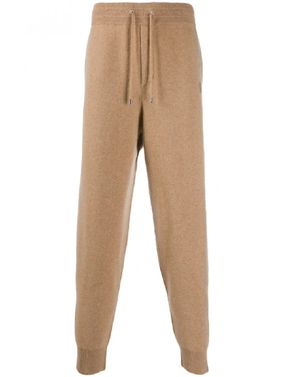 Shop Burberry Cashmere Trousers In Brown