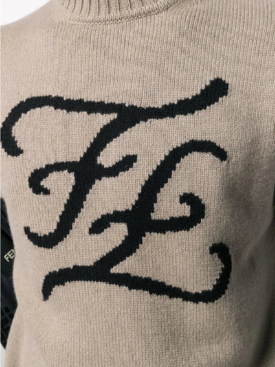 Shop Fendi Cashmere Sweater In Beige