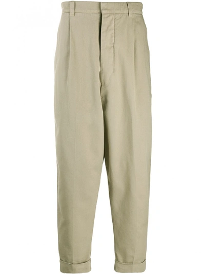 Shop Ami Alexandre Mattiussi Oversize Trousers In Beige