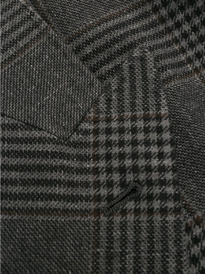 Shop Brunello Cucinelli Checked Wool Blend Jacket In Grey