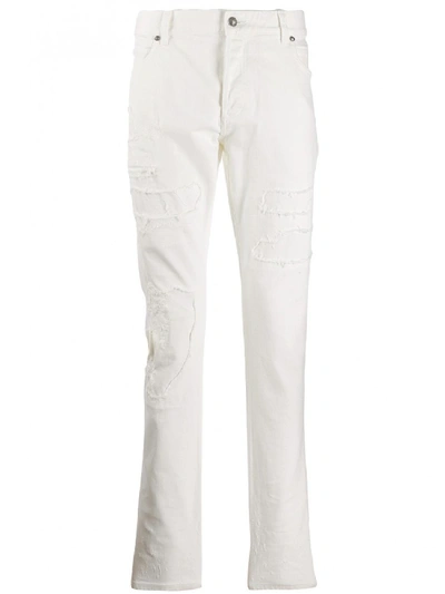 Shop Balmain Slim Jeans In White